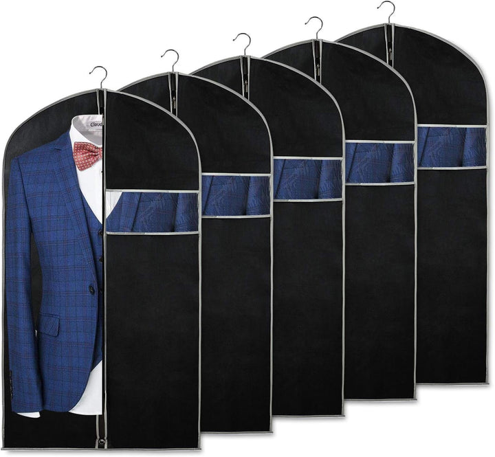 10-pack breathable garment covers for clothing storage, ideal for suits, dresses & wardrobe protection.