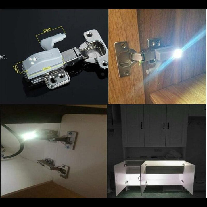 Utility light: Smart Cabinet Hinge LED Sensor Lights providing light inside a dimly lit cupboard