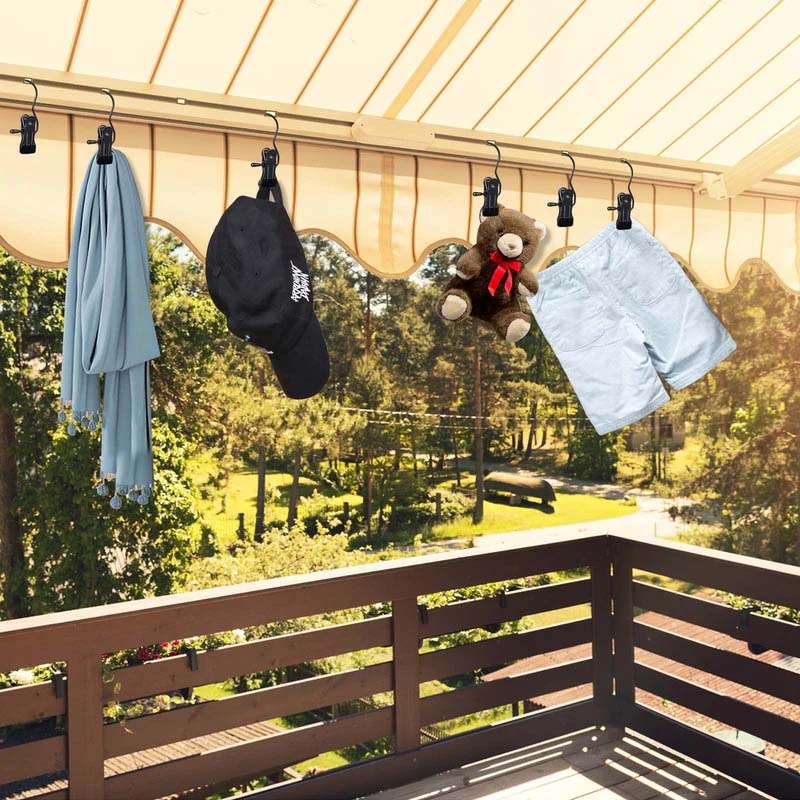 Boot hangers in use, 10-pack space-saving metal clips keeping boots upright & organized
