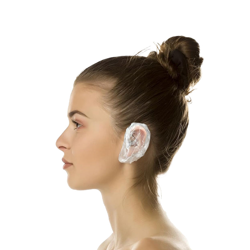 100 count disposable waterproof ear protectors for showering & bathing. Ideal for ear health & hygiene.