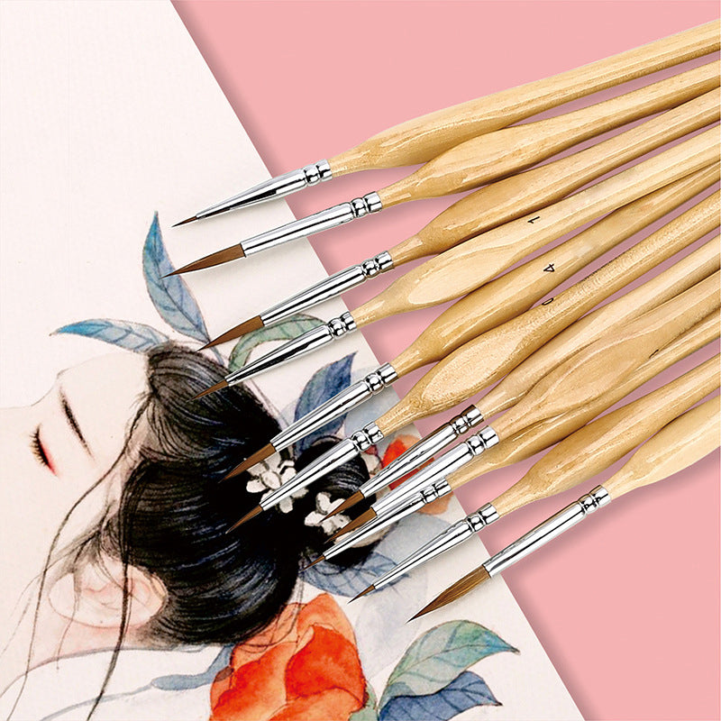 11 Pcs Professional Detail Paint Brush Set for miniature painting & fine art