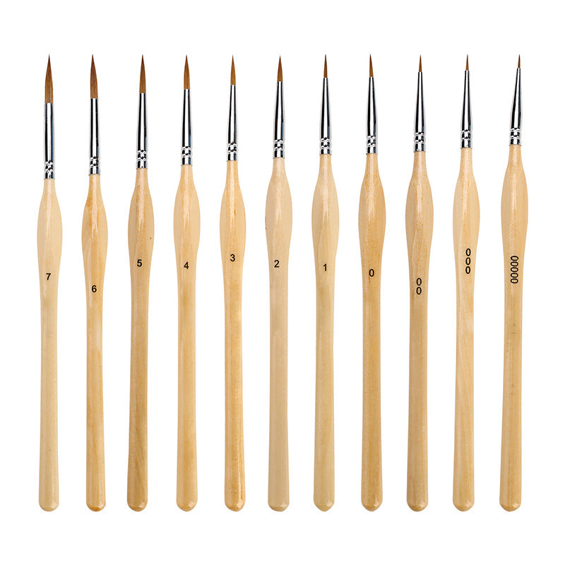 Fine art detail brush collection, 11 Pcs, for detailed acrylic painting