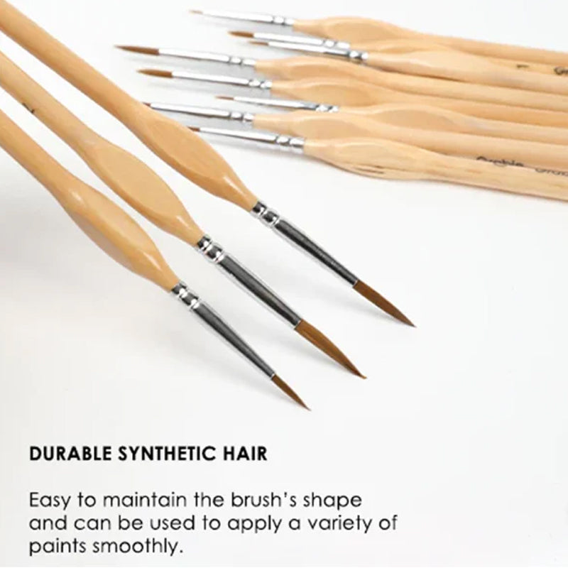 Watercolor & acrylic detail brushes, 11 Pcs, for fine line painting