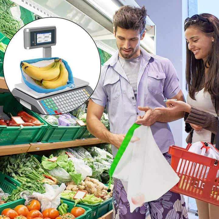 Eco-friendly mesh produce bags for storing fruits and vegetables, promoting breathability & freshness