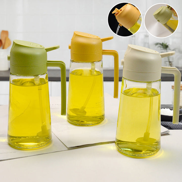 2-in-1 glass oil sprayer & dispenser for cooking, 125ml capacity for kitchen use