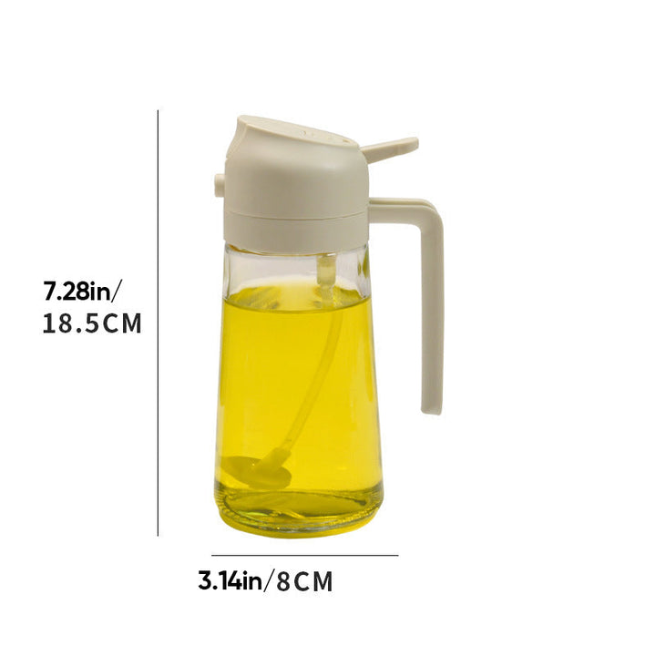 Sleek 2-in-1 glass oil dispenser and sprayer, an indispensable tool for gourmet cooking