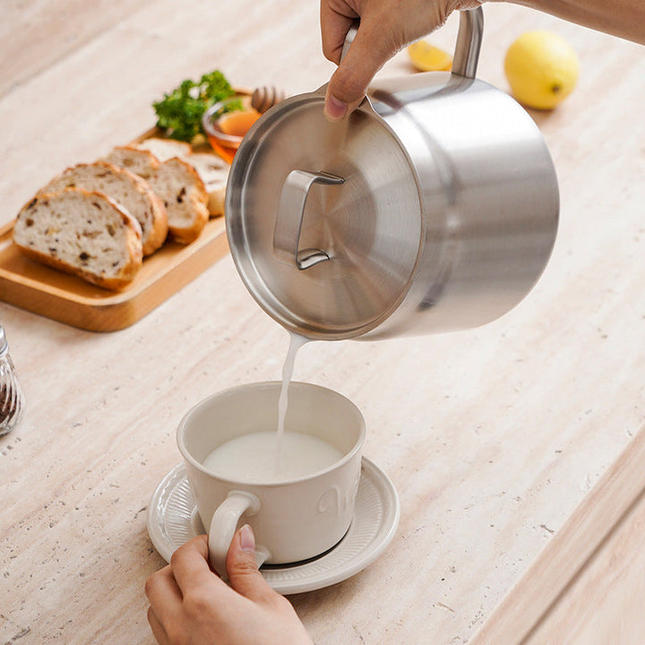 Durable stainless steel oil strainer pot, essential cookware for a clean kitchen