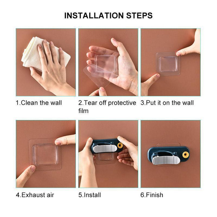 Efficient home essential: wall-mounted broom and mop holder with hook for optimized organization