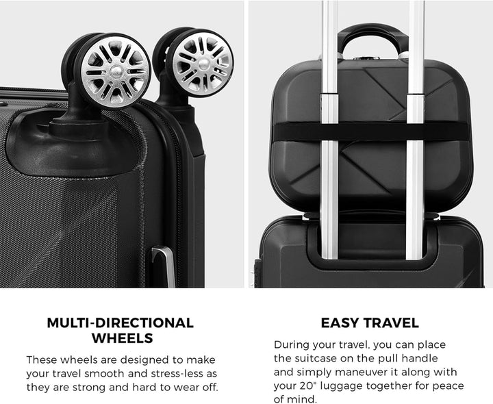 Durable ABS hard shell 2-piece luggage set, built for travel, with TSA lock & smooth spinner wheels.