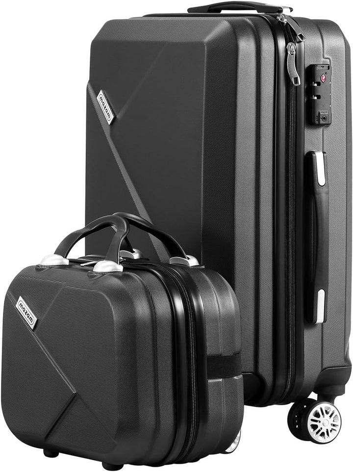 Travel confidently with this 2-piece ABS hard shell luggage set, featuring TSA lock & spinner wheels.