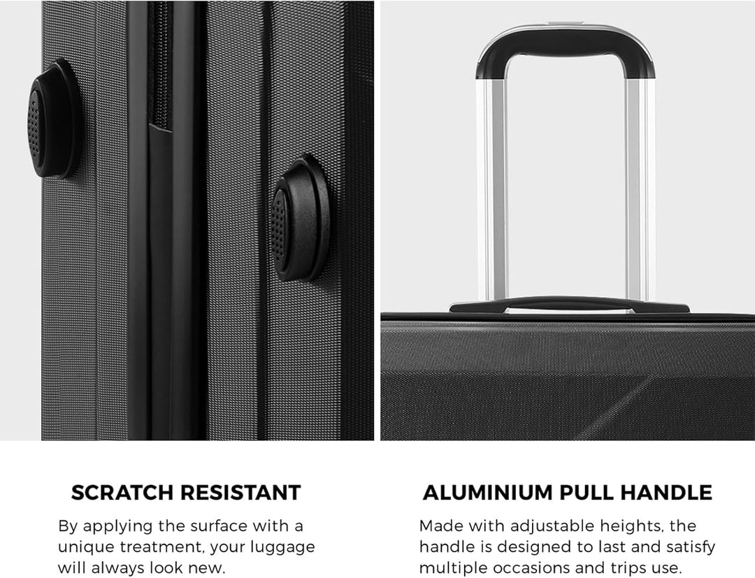 2-piece ABS hard shell luggage set, travel suitcase, carry-on, with TSA lock & 360° spinner wheels.