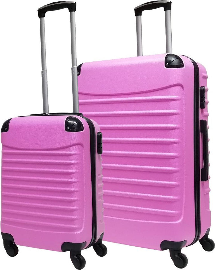 Travel-ready 2-piece hardshell luggage set, lightweight ABS suitcases with durable spinner wheels.