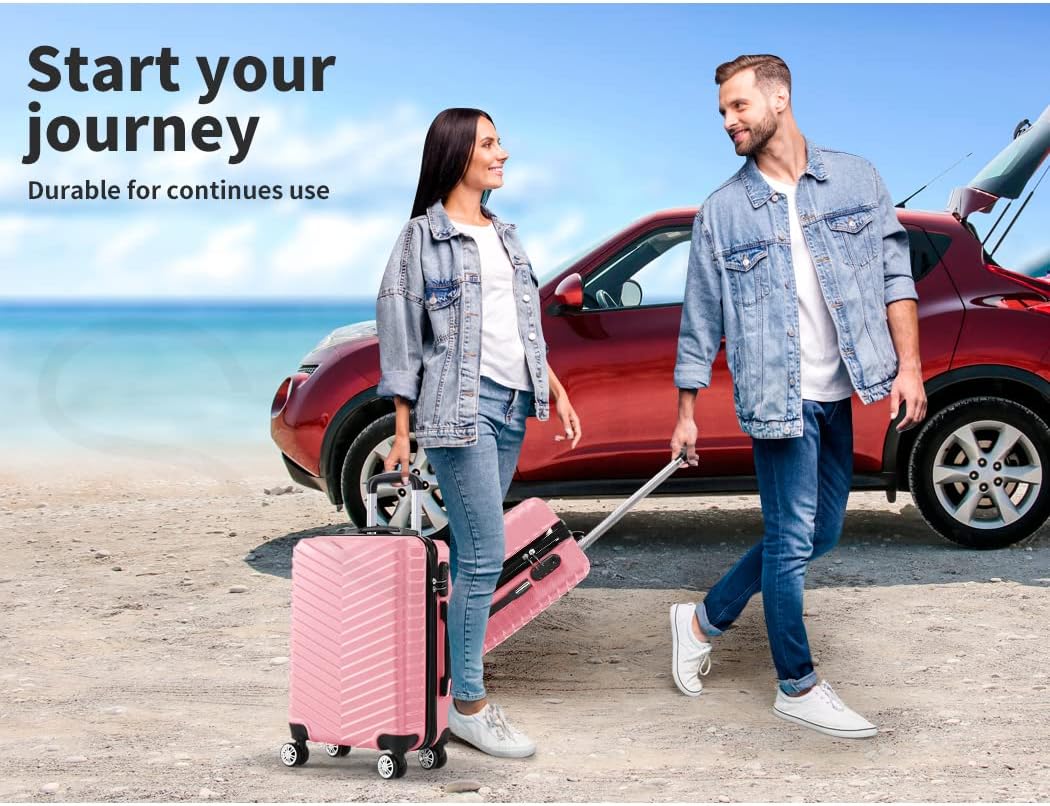 Durable 20-inch hard shell carry-on suitcase, perfect for compact travel & flight-approved trips.