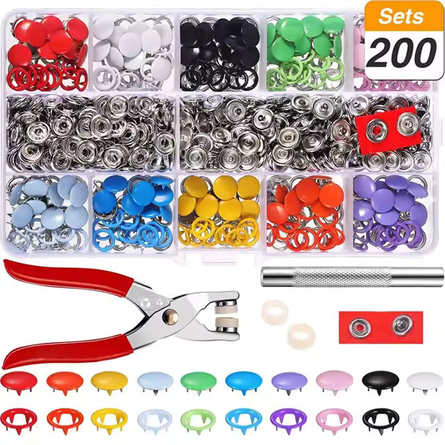 DIY Metal Snaps Buttons Kit for Fabric & Crafts