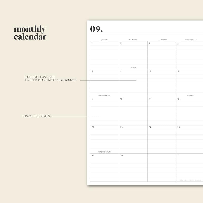 Close-up of a 2024-2025 teacher planner cover, durable and stylish for busy educators.