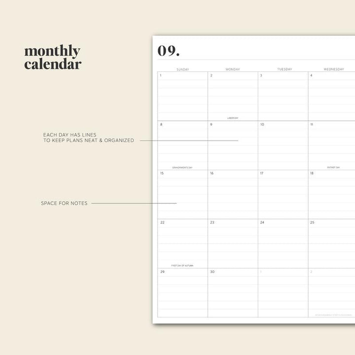 Close-up of a 2024-2025 teacher planner cover, durable and stylish for busy educators.