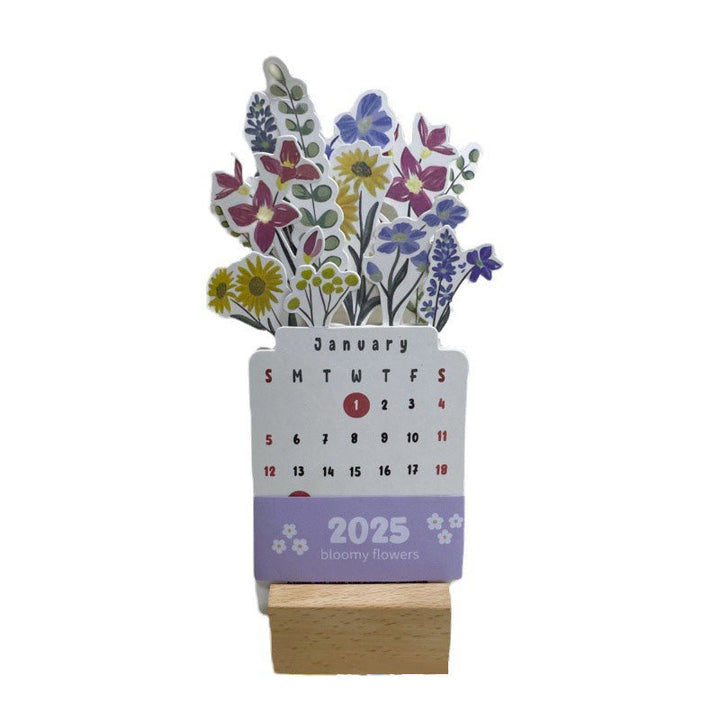 Packaging for the 2025 Bloomy Flowers Desk Calendar, ready for gifting & shipping