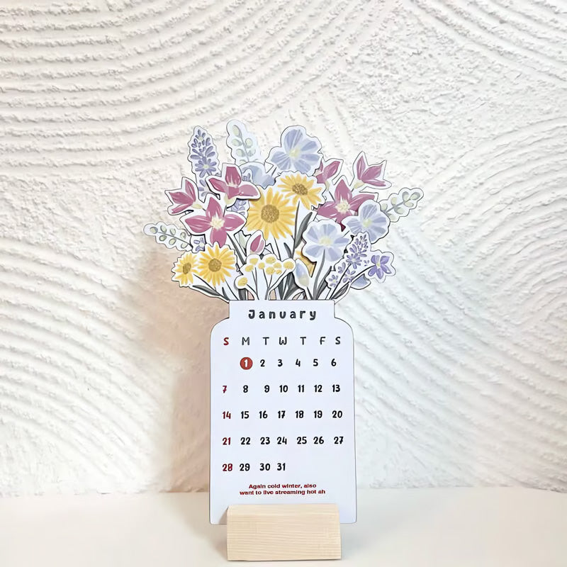 Elegant 2025 Bloomy Flowers Calendar, ideal stationery for any desk