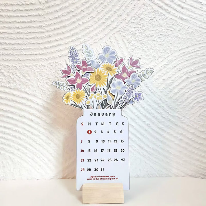 Elegant 2025 Bloomy Flowers Calendar, ideal stationery for any desk