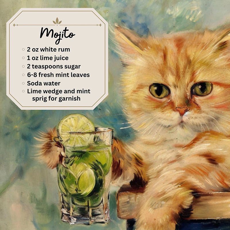 2025 Feline Cocktail Calendar hanging on a wall, adding charm & planning to home decor for animal lovers