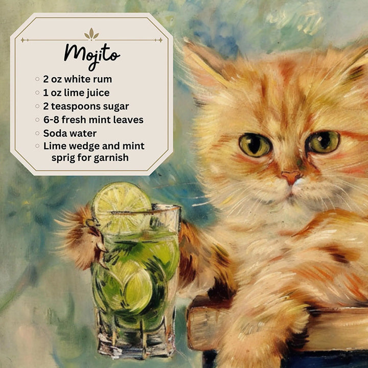 2025 Feline Cocktail Calendar hanging on a wall, adding charm & planning to home decor for animal lovers