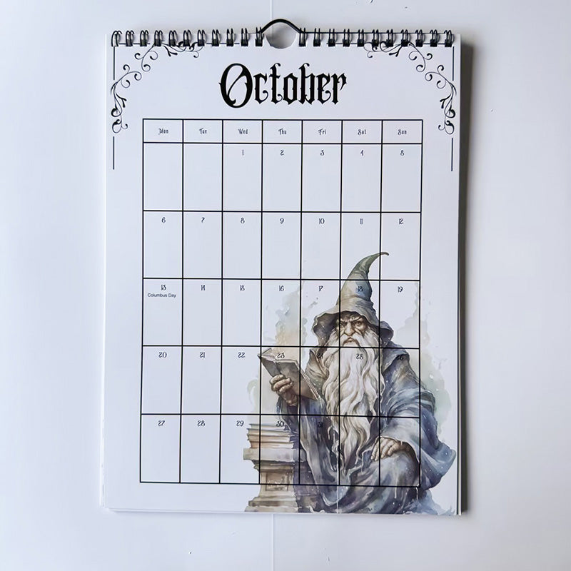 Gothic castle artwork from the 2025 calendar, suitable as dark academia wall decor.