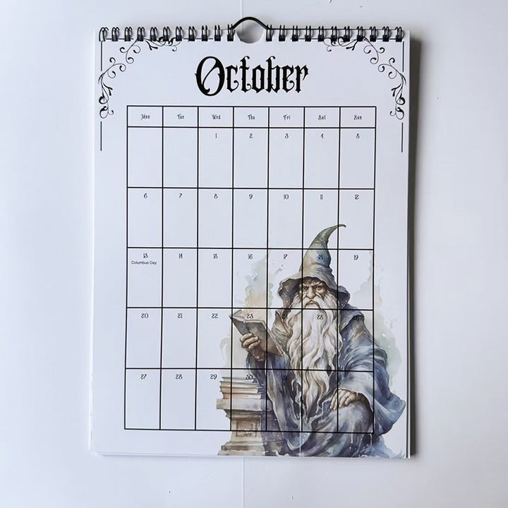 Gothic castle artwork from the 2025 calendar, suitable as dark academia wall decor.