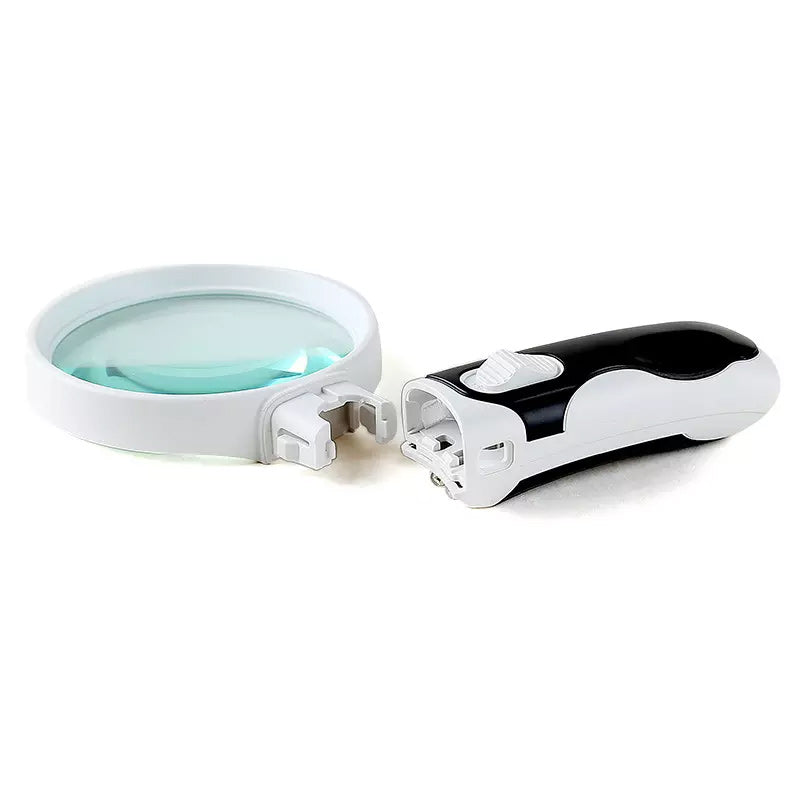 Brightly illuminated 20X LED vision aid, perfect for reading and intricate hobby work.
