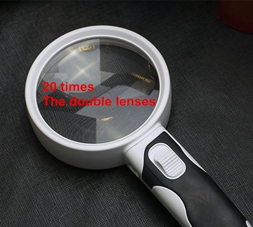 Compact 20X LED reading magnifier for on-the-go low vision assistance and fine print.