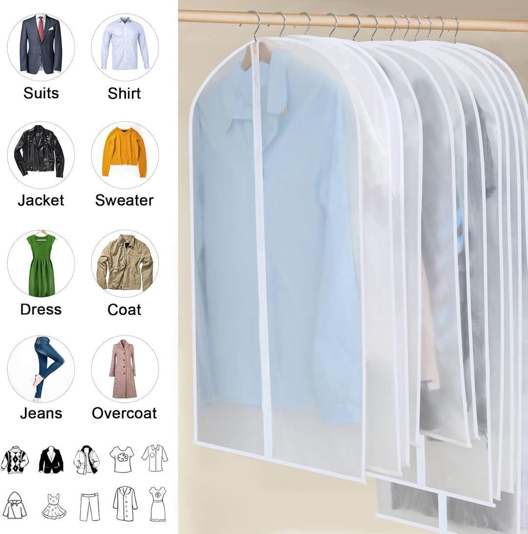 Keep clothes pristine with 24 PEVA covers, offering dustproof clothing protection.