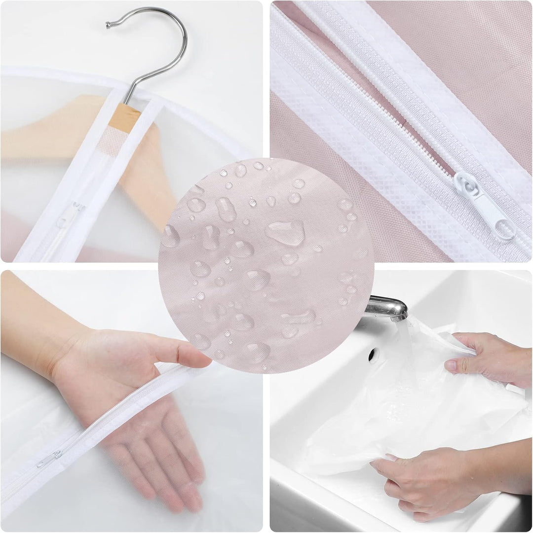 24 PEVA clothing protectors, multi-size for complete wardrobe organization & care.