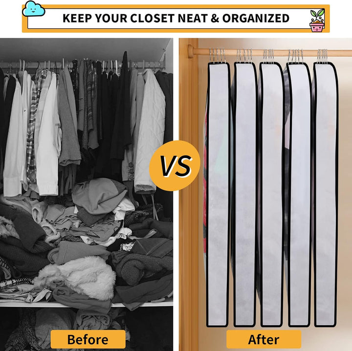 24-piece PEVA clothes protection covers, ensuring your garments stay fresh & clean.