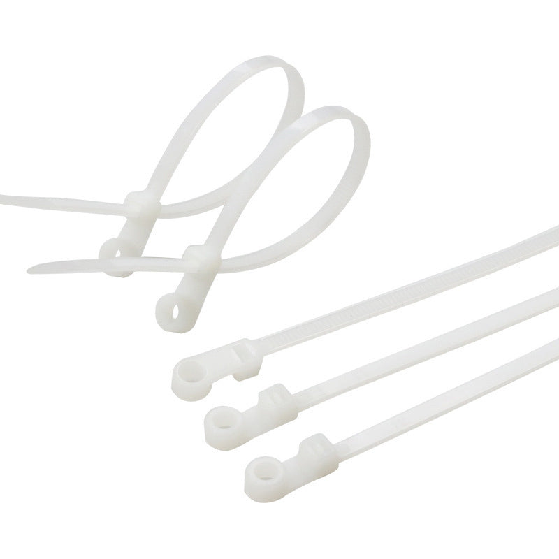 Assortment of screw-mount cable ties and screws for complete wire organizer solution