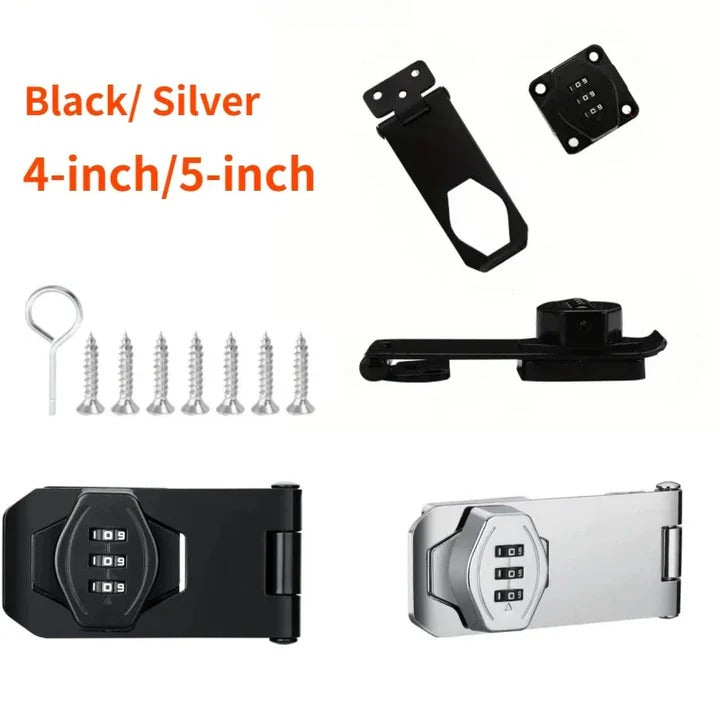 Secure 3-digit keyless combination lock for office & home cabinets, drawers, lockers. Metal construction.