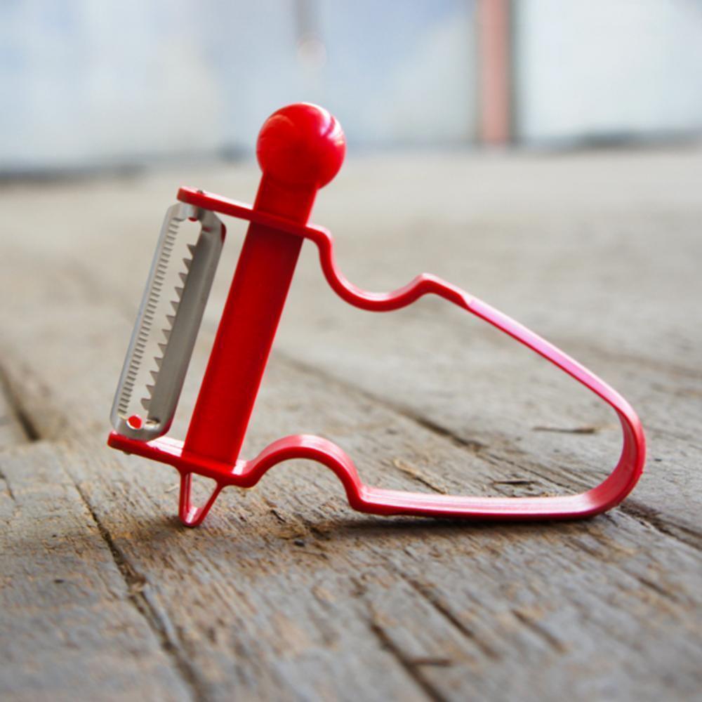 Three distinct peelers in a set; includes straight, julienne, and serrated blades for fruits and veggies