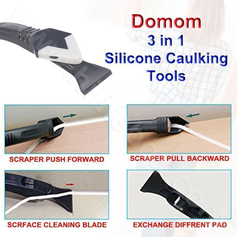 Versatile 3-in-1 caulking tool kit with sealant remover & silicone finishing tools for DIY projects