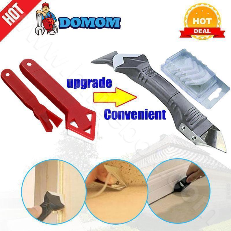 Home improvement 3-in-1 silicone caulk remover and applicator tool for grout and seals