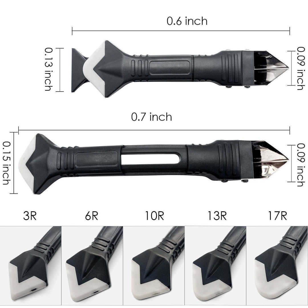 Ergonomic 3-in-1 caulking tool set, perfect for DIY enthusiasts and home improvement tasks