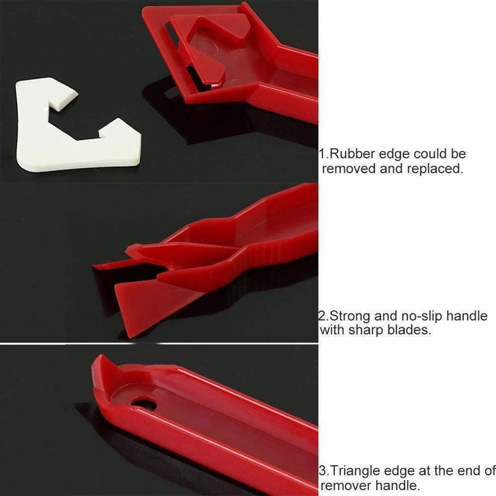 Professional grade 3-in-1 silicone caulking tool for various home sealing applications