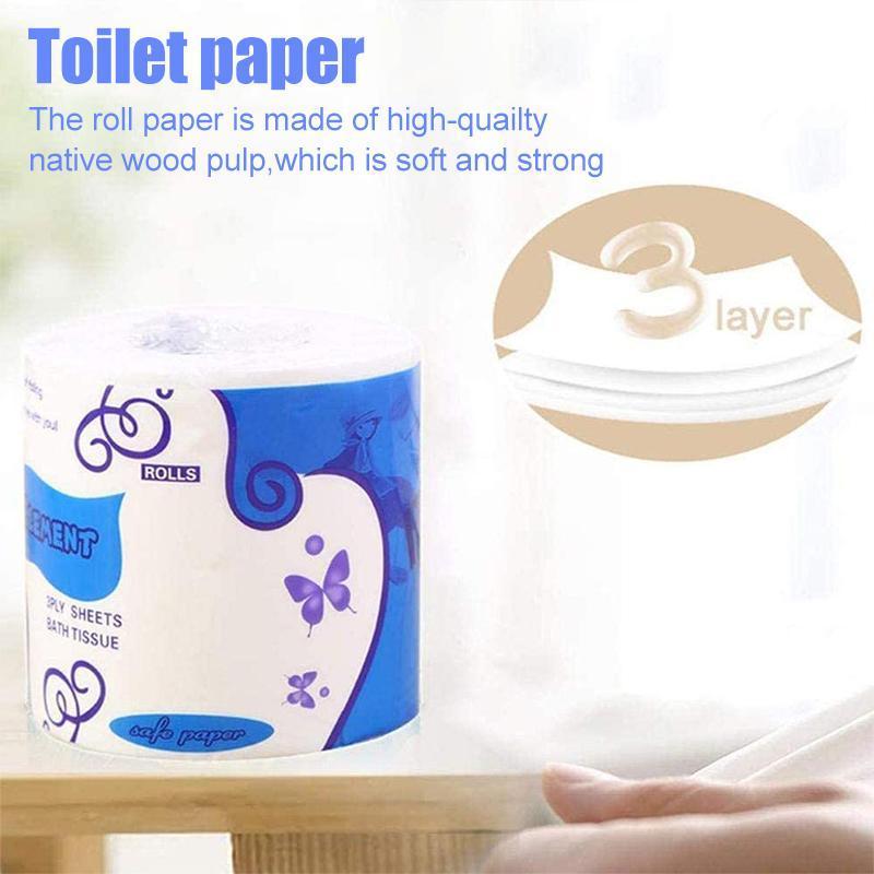 Comfortable 3-ply toilet paper, strong and absorbent household supply