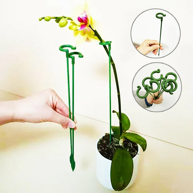 30-piece green plastic plant support stakes for healthy garden growth and flower stem support