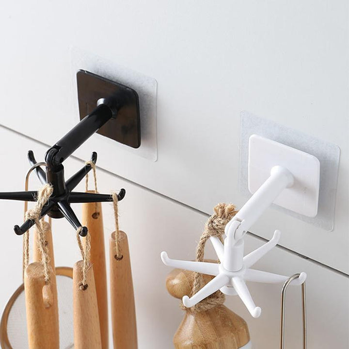 Folding utility hook with 360-degree rotation, multi-functional for kitchen, bathroom & home storage