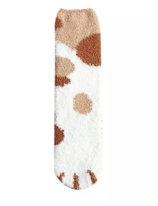 Women's Cozy Cat Paw Print Ankle Socks