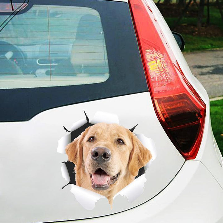 3D car sticker featuring a curious cat, bumper decal for vehicle decor, pet lover accessory