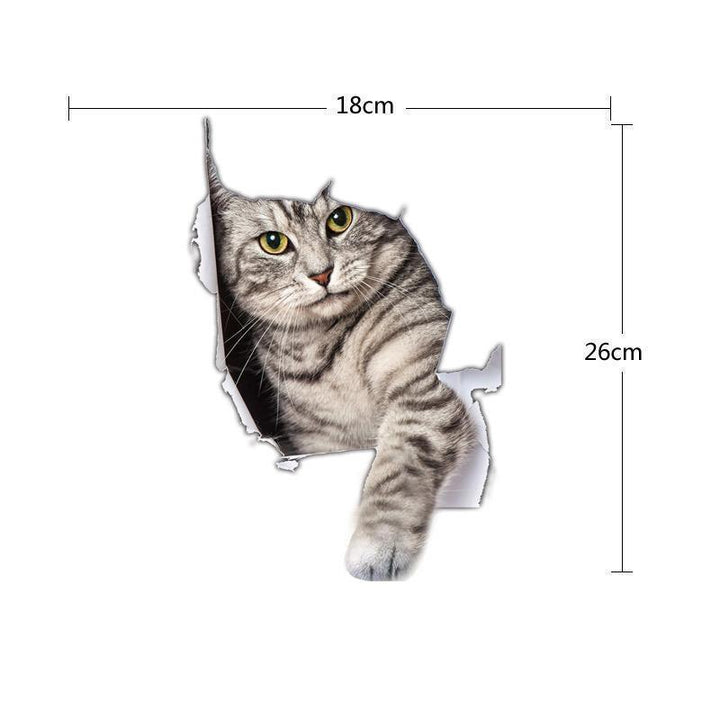 Variety of 3D pet car stickers, different dog breeds and cat designs, bumper decals