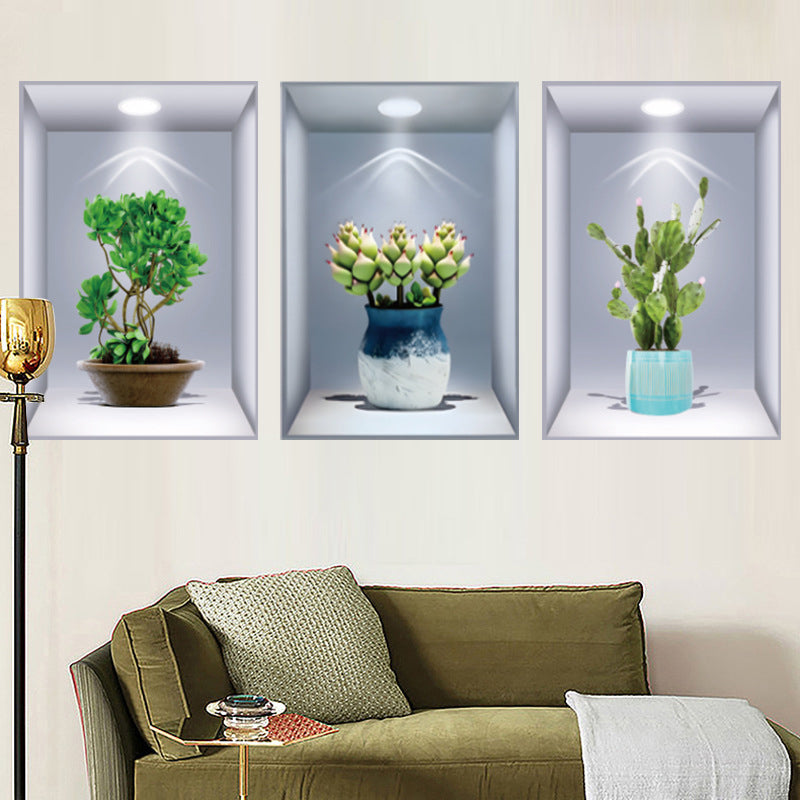 Nursery with a 3D floral vase wall decal, cute room aesthetic, easy install