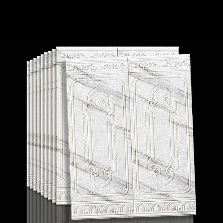 Bathroom safe 3D peel and stick vinyl panels. Textured, waterproof, and self-adhesive for decor.