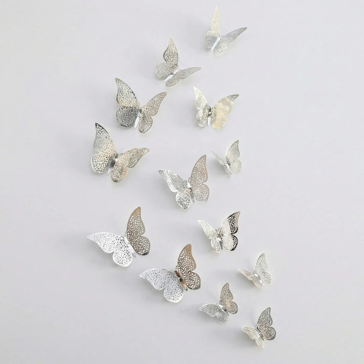 Packaging of the decorative 3D wall butterflies set, ready for home accents or party decor.