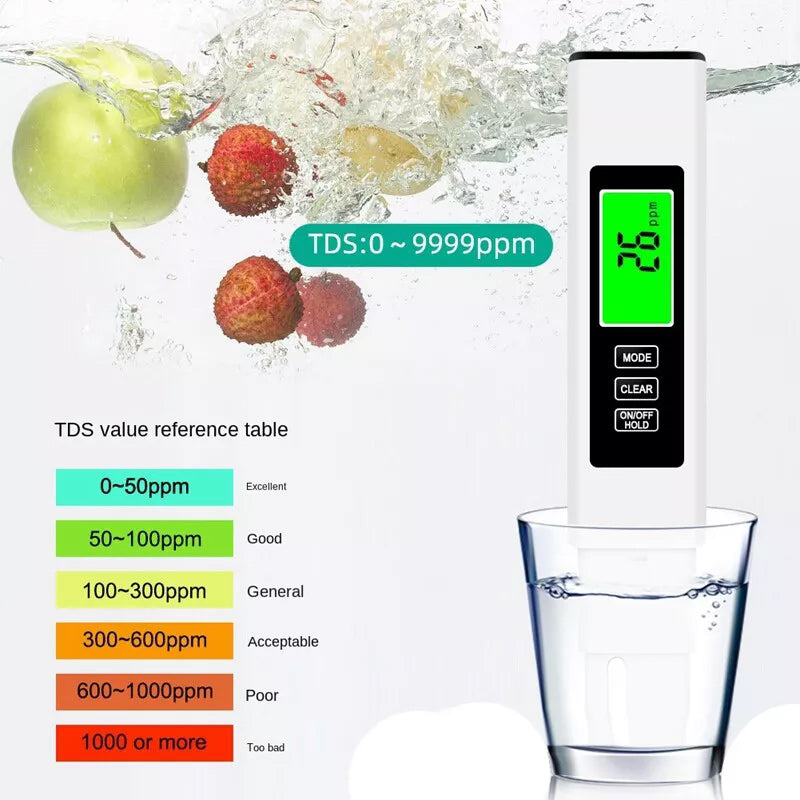 Compact 4-in-1 water tester, perfect for home use, labs, and professional water quality analysis