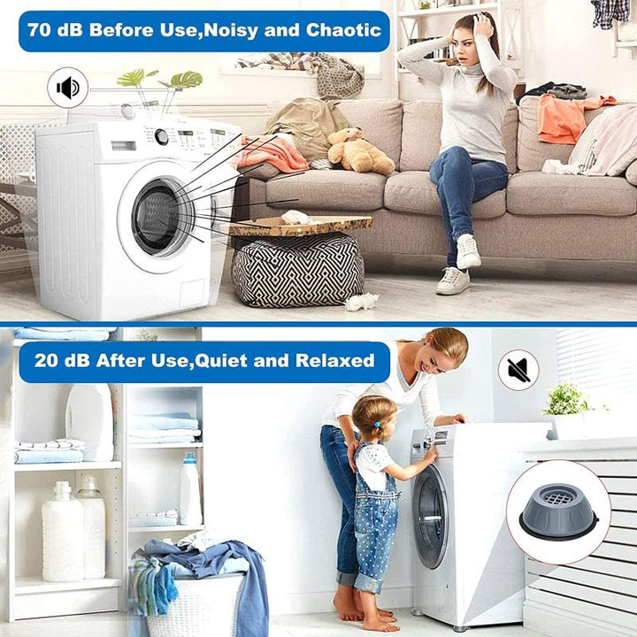 4 pcs anti-vibration washing machine support pads for noise & movement reduction